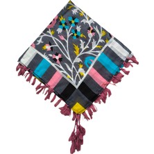 Anonim Hint İpek eşarp siyah pembe 110 luk