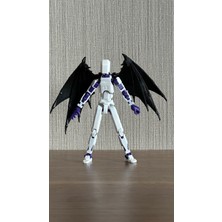 Moifugyia Lucky 13 Aksiyon Figürü Robot Oyuncak 13CM Beyaz Mor ve Yarasa Kanat Seti