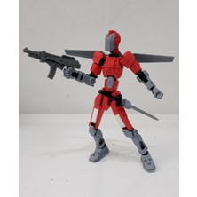 Moifugyia Titan 13 Aksiyon Figürü Robot Oyuncak 18CM ve Aksesuar Paketi Seti Kırmızı