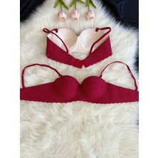 Tueyzen Çizgili Destekli Lazer Kesim Sütyen