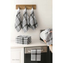 Mira Home 10 Lu Lüks Bulaşık Kurulama Bezi ve Mutfak Peçetesi 50X70 cm Daily Siyah