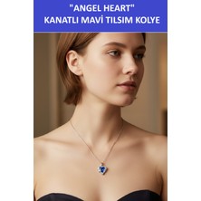 Zetconcept Zet Style “angel Heart – Kanatlı Mavi Tılsım” Paslanmaz Çelik Kolye - Muhteşem Bir Hediye