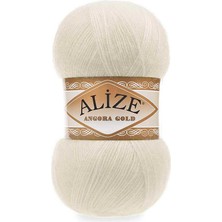 Alize Angora Gold 5 Adet 01 Krem Rengi Elörgü Ipliğii