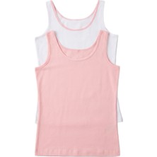 Blackspade Kız Çocuk Atlet 2'li Paket 1297 - Pembe Beyaz