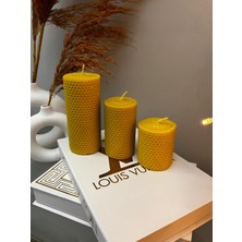 Aurolin 3 Lü Gold Bee Balmumu Mum Seti (7*5cm,10*6cm,14*5cm)