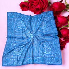 Anonim Vual İpek Eşarp Retro Desen