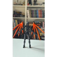 Moifugyia Lucky 13 Aksiyon Figürü Robot Oyuncak 13 cm Siyah ve Yarasa Kanat