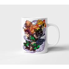 Tanjiro Nezuko Zenitsu Inosuke Demon Slayer Anime Tasarım Kupa - Hediyelik Kupa - Baskılı Kupa
