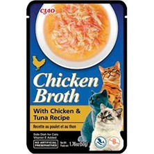 Ciao Chicken Broth Tavuk Sulu ve Ton Balıklı Kedi Çorbası 50 gr