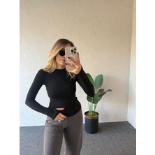 Infivento Bisiklet Yaka Parmak Geçmeli Detaylı Bluz