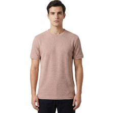 Trender Likralı Petek Süprem Erkek T-Shirt 2639 Pudra