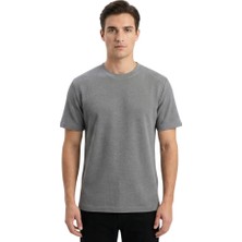 Trender O Yaka Amerikan Pike Erkek T-Shirt 2387 Açık Gri