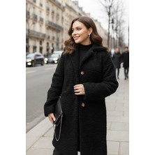 Hiramir Kadın Peluş Önü Düğmeli Mont Bej KS2531