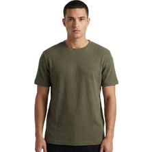 Trender Waffle O Yaka Erkek T-Shirt 2709 Haki