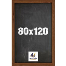 Tuvalcim Kırtasiye 80X120 cm Doğal Ahşap Çerçeve Duvara Monte Kara Tahta