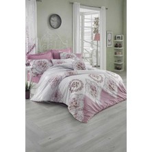 Mira Home Çift Kişilik Ranforce Nevresim Takımı %100 Pamuklu Şimal Pembe