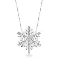 cleovibe Gümüş Kar Tanesi Bayan Kolye