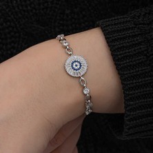 cleovibe ​gümüş Baget Taşlı Nazar Kadın Bileklik