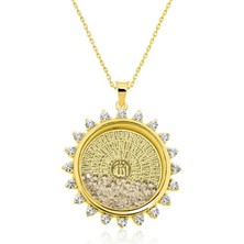 cleovibe Gümüş Gold Esmaül Hüsna Bayan Kolye