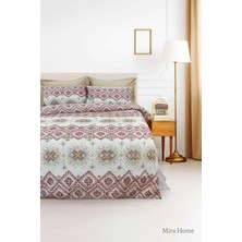 Mira Home Çift Kişilik Pamuklu Nevresim Takımı Kareli Motifli