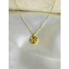 Generic 925 Ayar Gümüş Gold (Altın ) Renkli Deniz Yıldızı Temalı Sedefli Kadın Kolye -  Çift Yönlü Model