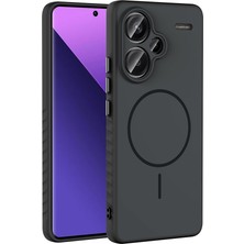 Alan Tech Redmi Note 13 Pro Plus 5g Kılıf M-Safe Şarj Özellikli Zore Tea Kapak - Siyah