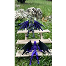 Moifugyia Lucky 13 Aksiyon Figürü Robot Oyuncak 13 cm Mor ve Yarasa Kanat 2'li Set