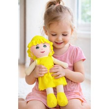 Akar Kız Oyuncak Bebek Elbiseli Oyuncak Bez Bebek 60 cm Büyük Bez Bebek Özel Yapım Premiuom Bebek