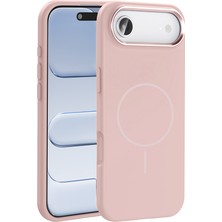 Alan Tech iPhone 17 Air Kılıf M-Safe Şarj Özellikli Metal Kamera Çerçeveli Zore Edi Silikon Kapak - Rose Gold
