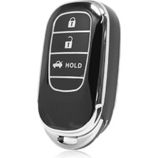 Barkas Elektronik Yeni Honda Civic Crv Hrv Accord Smart Nano Anahtar Kılıfı Siyah Gümüş