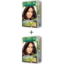 Sea Color 2x2 Tüp Krem Saç Boyası Seti Çikolata Kahve No:6.7
