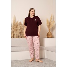 Morvarid %100 Pamuk  Büyük Beden Kısa Kol Kadın Pijama Takımı