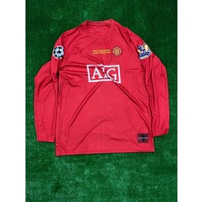 Cristiano Ronaldo 2008 Sezonu Manchester.united Uzun Kol Kırmızı Renk Nostalji Forma