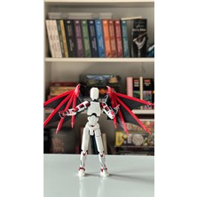 Moifugyia Lucky 13 Aksiyon Figürü Robot Oyuncak 13 cm Beyaz & Kırmızı-Siyah ve Yarasa Kanat