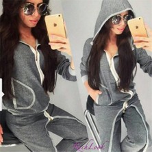 Pink and pink Gri Eşofman Takımı