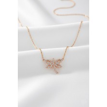 Çekirdek Jewelry 925 Ayar Gümüş Zirkon Taşlı Kelebek Kolye