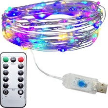 Upway 5 Metre 4 Renkli Kumandalı 50 LED Işık - USB Dekoratif Aydınlatma