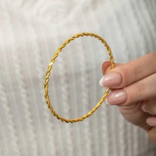 cleovibe Gümüş Gold Ikili Burgu Kadın Bilezik