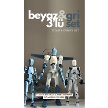 Moifugyia Titan 13 Aksiyon Figürü Robot Oyuncak 3'lü Beyaz ve Gri Set Titan 13 & Lucky 13