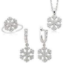 cleovibe Gümüş Kar Tanesi Bayan Set