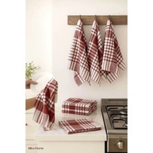 Mira Home 10 Lu Lüks Bulaşık Kurulama Bezi ve Mutfak Peçetesi 50X70 cm Daily Bordo