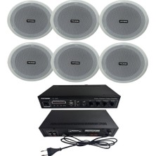 Rose Anfi Tavan Hoparlör Mağaza Ses Sistemi 6'lı Beyaz