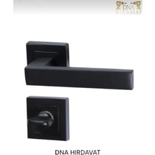 Dna Hırdavat Siyah Kare Rozetli Wc Kapı Kolu 1 Takım