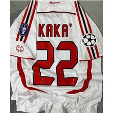 Alaturka Mix Efsane Milan Kaka 22 Retro Beyaz Futbol Forması Hava Alabilen Polyester Kumaş Halısaha Forması