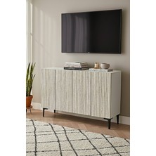 Yumedi Design KA1214BT - Gradishte Konsol ,tv Sehpası , Çok Amaçlı Dolap, Kahve Köşesi 120 cm Beyaz-Traverten