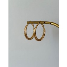 Xuping Özel Seri Pırıltı Ince Xp Gold Halka Küpe