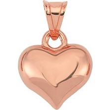 cleovibe Gümüş 3 Boyutlu Rose Kalp Kadın Kolye Ucu