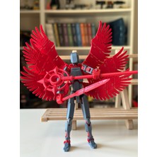 Moifugyia Lucky 13 Aksiyon Figürü Robot Oyuncak 13CM Melek Kanatları ve Aksesuar Paketi Kırmızı