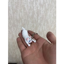 Yelkovan Studio Hareketli Eklemli Kedi Anahtarlık - 3D Baskı Flexi Cat - Stres Alıcı Beyaz Kedi Figür | Yelkovanstudio