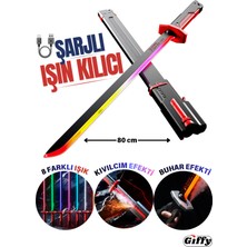 Giffy Oyuncak +14 Yaş Kıvılcım Efektli Buharlı Rgb 80 cm Kılıç Şarjlı Ses Efektli 8 Farklı Değişen Işık